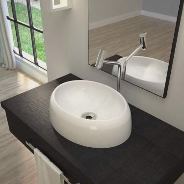 Imagem de Kit 3 Cubas de Apoio para Banheiro Ov39w Capri Compace Branco