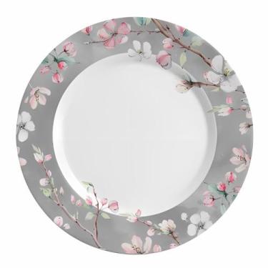 Imagem de Prato Raso de Cerâmica Coleção Sakura Flores By Kika Sato Alleanza 29c