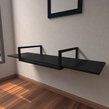 Imagem de Aparador Industrial Preto Moderno Cantinho Café Escritorio Simples Bancada Suspensa