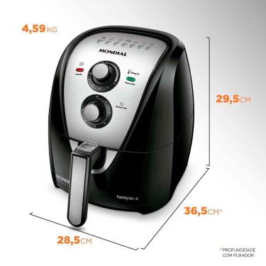 Imagem de Fritadeira Elétrica Air Fryer c/4 Lts Mondial Preta/Inox