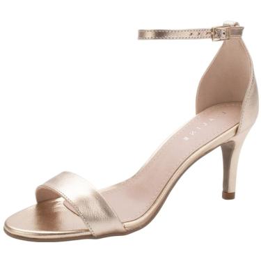 Imagem de Sandália Feminina Couro Anna Salto Fino Medio Lia Line