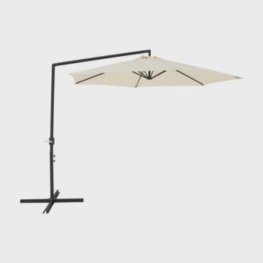 Imagem de Ombrelone Suspenso Guarda Sol Lateral com Base Bel Veneza 3 Metros Bege Ideal para Piscina, Hotel, Varanda e Jardim