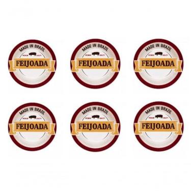 Imagem de Conjunto De Pratos Fundo De Porcelana Feijoada Premium 6pçs - Oxford