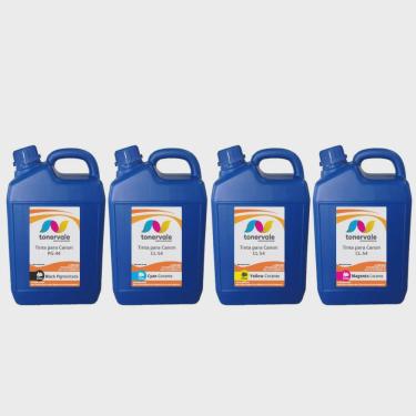Imagem de Kit 4 Refil para Cartucho Tankfull Para Canon pg 44 cl 54 - Impressoras Canon E481 E401 E461 de 5 Litros