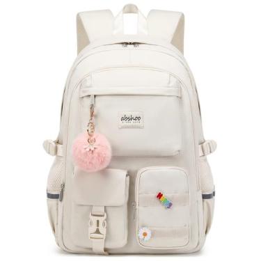 Imagem de Mochila Abshoo Big Student Laptop para universitárias bege