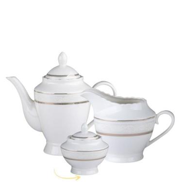 Imagem de Jogo para Chá 3pç Porcelana New Bone Trèsor Filete Ouro - Casa Canto