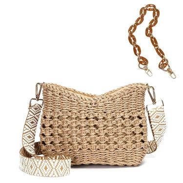 Imagem de Bolsa tiracolo Straw Pocketbook Herald Small para mulheres e café