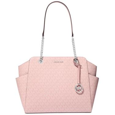 Imagem de Michael Kors Jacquelyn Bolsa de corrente média, Ferragens prateadas/rosa fumê, One Size