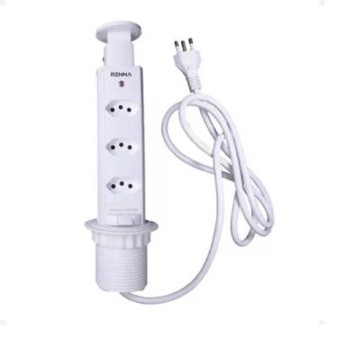 Imagem de Torre De Tomada Com 3 Tomadas Branca Renna