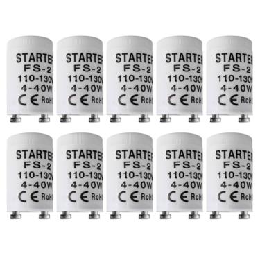 Imagem de Konideke Iniciador Fluorescente Para Lâmpada Fluorescente De 4-40 Watts Compatível Com Lâmpadas Fluorescentes De Pré-Aquecimento Ge Philips Sylvania Fs-2 S2 Fs-5 S5, 10 Unidades