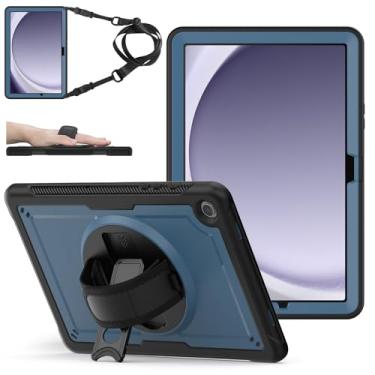 Imagem de ZenRich Capa protetora resistente à prova de choque para Samsung Galaxy Tab A9 Plus/A9+ 5G 11 polegadas 2023 (SM-X210/X216/X218) com suporte giratório 360 para mão e cinto de ombro