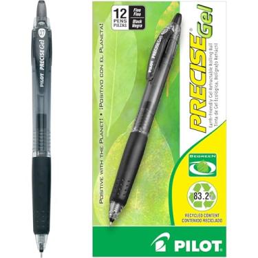 Imagem de Pilot BeGreen Canetas esferográficas retráteis de gel precisos, Preto, Dozen Box