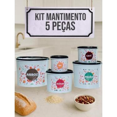 Imagem de Potes para Mantimentos Elegantes  Linha Floral Premium 5 PEÇAS - BERIN