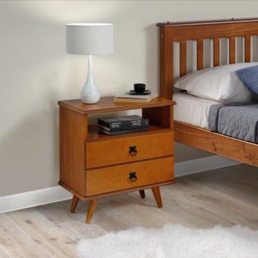 Imagem de Mesa de Cabeceira com 2 Gavetas Mv Outlet, Mel