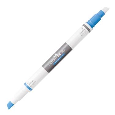 Imagem de Marca-Texto CIS Lumini EX Slim, Duas pontas, Marca e Apaga, Azul, Caixa com 6 unidades