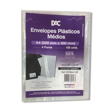 Imagem de Blister 100 Envelopes A4 Medio 4 Furos, DAC, Blister 100 Envelopes A4 Medio 4 Furos 5078A4-100, Transparente, 5078A4-100