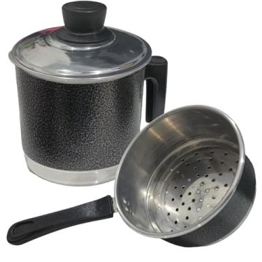 Imagem de Cuscuzeira Individual Mini 2 pecas Preto Craqueado A Vapor Multi Uso