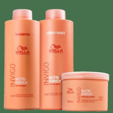 Imagem de Wella Invigo Nutri-Enrich Shampoo 1000ml, Condicionador 1000ml e Másca