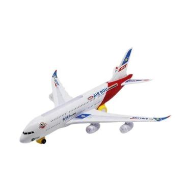 Imagem de Grande Avião De Brinquedo Modelo Elétrico A380 Com Som E Luz Para Cria