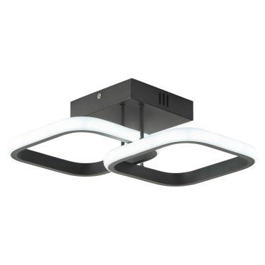 Imagem de Luminária Selene Quadrado Preto 37cm Led 20W 3 em 1 Bivolt