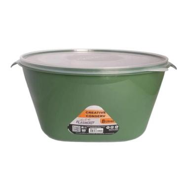 Imagem de Pote Conserv Redondo 8 Litros Vasilha Saladeira Com Tampa - Plasmont, 