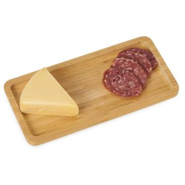 Imagem de Bandeja Retangular de Bambu para Petiscos, Petisqueira Bambu Retangular, Tábua para Servir