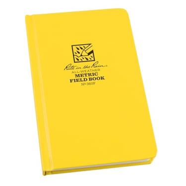 Imagem de Rite in the Rain Caderno de capa dura para todos os climas, 11,9 cm x 19,8 cm, capa amarela, padrão de campo métrico (nº 360F)
