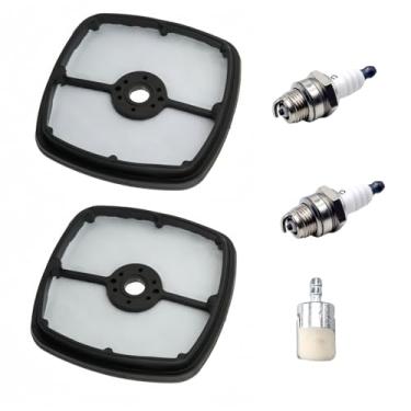 Imagem de Haokixin Kit De Ajuste Filtro Ar 2 Peças Srm 225 Para Echo Weed Eater Es-210 Gt-200 Gt-225 Pas-225 Pas-265 Pb-250 Pe-225 Shc-225 Srm-210 Srm-230 Srm-265 Com Vela Ignição Bpm8Y E Combustível, A226001