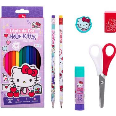 Imagem de Kit lapis de cor 12 cores hello kitty 71616 - LEO & LEO, 3