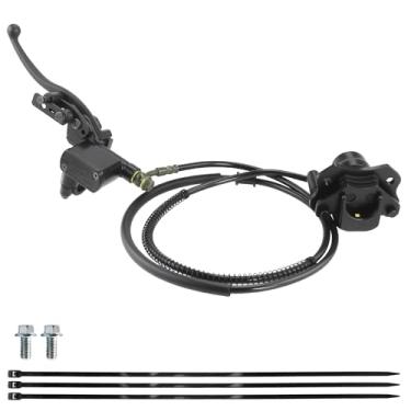 Imagem de PRO BAT Pinça de freio a disco hidráulico traseiro pinça de cilindro mestre de freio de mão esquerda com conjunto de pastilhas de freio para 50cc 70cc 90cc 110cc 125cc 150cc Quad Dirt Bike ATV Buggy