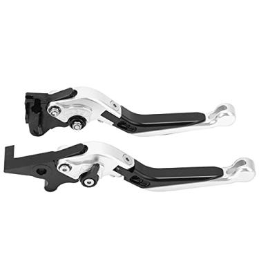 Imagem de Grcfumo 1 Par Alavanca de Freio, CNC Liga de Alumínio Acouta Motocicleta Brake Lever Alças, Embreagem Curta Brake Lever Handle para PCX 125 150 (Prata)