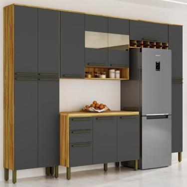 Imagem de Cozinha Completa Nápoli Prime 5 Peças 13 Portas 2 Gavetas Armário Balcão Com Tampo 100% Mdf