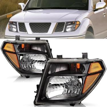 Imagem de 2 peças de montagem de faróis compatíveis com 2005 2006 2007 2008 Nissan Frontier, 2005-2007 Pathfinder Halogen Head Light Headlamp, substitui # NI2502157, NI2503157