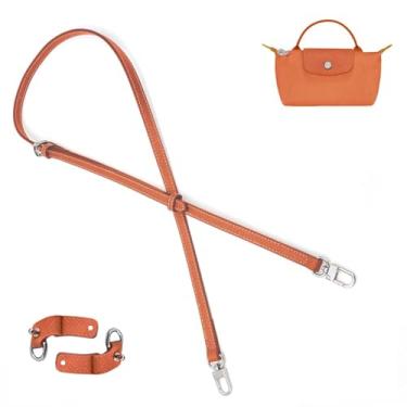 Imagem de UMIUP Alças de couro para kit de conversão de bolsa Longchamp, alças de substituição para Longchamp Le Pliage Tote Bag Original Mini (cor cenoura)