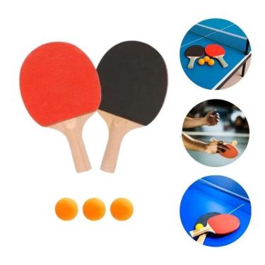 Imagem de Kit Ping Pong Tênis De Mesa Com 2 Raquetes E 3 Bolinhas