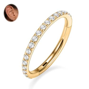 Imagem de PEAKLINK 20G 18G 16G 14G CZ/Opala aço inoxidável sem costura com dobradiça segmento anel de fixação de septum conch hélice cartilagem piercing de nariz 6/7/8//9/10/12 mm, Metal, outro