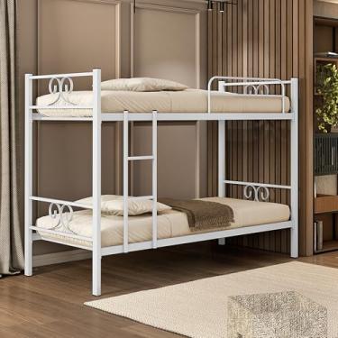 Imagem de Beliche Tubolar em Aço Domus Reforçada para Pousadas, Alojamentos Branco