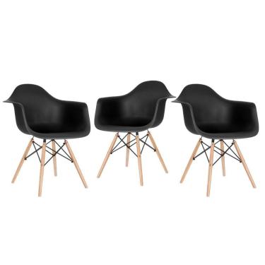 Imagem de 3 Cadeiras Charles Eames Eiffel Daw Clara Preto