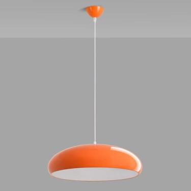 Imagem de Luminária Pendente Laranja De 5 Luzes Para Ilha De Cozinha, Lustre Pendente Vermelho Nórdico Moderno Para Luz De Teto Ajustável De Cabeceira De Quarto