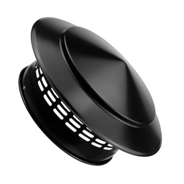 Imagem de Ankuce Tampa de chaminé superior de cone, tampa de cobertura de chaminé redonda cobertura de tela externa para lareira cobertura de tubo de fogão externo (copo de 20 cm - preto-1)