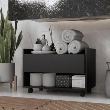 Imagem de Armário para Banheiro Gaveteiro Organizador Multiuso com Rodinha - Móv