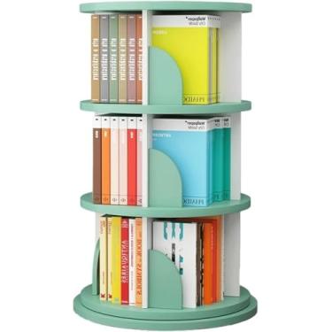 Imagem de Estante Giratória Estante De 3 Camadas Estante De Chão Prateleira De Livros Para Sala De Estar Exibição De Estante De Escritório, Grün, 50 * 96cm