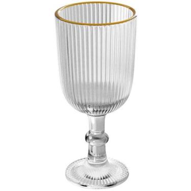 Imagem de Taça Avulsa 75ml De Vidro Para Licor Com Fio De Ouro Lines - Wolff