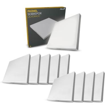 Imagem de Kit 10 Unidades ALUT Painel LED de Sobrepor Quadrado, 25W Plafon 6500K Branco Frio, Luminária Bivolt Slim de Instalação Rápida