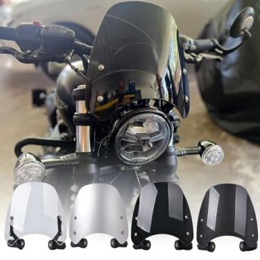 Imagem de Midimttop Para-brisas de motocicleta Bonneville Bobber dianteiro carenagem aerofólio defletor de vento adequado para Triu&m&ph Bonneville Bobber Accessories 2017-2024 (fumaça preta)