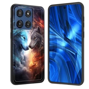 Imagem de JHYYTUJTYP Capa para Moto Edge 2025, [Teste de queda de grau militar] Capa protetora resistente à prova de choque resistente para Motorola Moto Edge 2025, duas galáxias de lobo