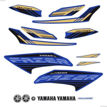 Imagem de Kit Adesivos Para Yamaha Fazer 250 Ys Flex 2016 Moto Azul - SPORTINOX