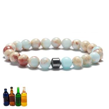 Imagem de NIQIPOK Pulseira Glame antiálcool, pulseira Glame International, antiálcool, conta GM para reduzir o desejo de beber, joias para mulheres e homens, ajuda a aliviar a ansiedade, frustração