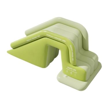 Imagem de KiBcsLic Tobogã aquático de PVC para piscina, tobogã aquático para família, quintal, área externa e interna, Verde