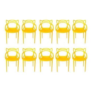 Imagem de Kit 10 cadeiras allegra amarelas - AJ
